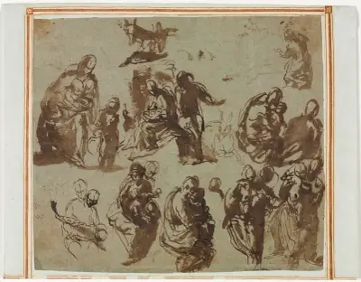 Various Sketches of the Madonna and Child av Paolo Veronese