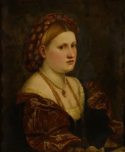 Portrait of a woman av Paris Bordone