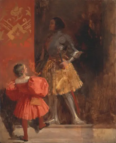 A Knight and Page (Goetz von Berlichingen and his Page George) av Richard Parkes Bonington
