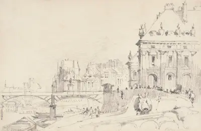 L’Institut et le pont des Arts av Richard Parkes Bonington