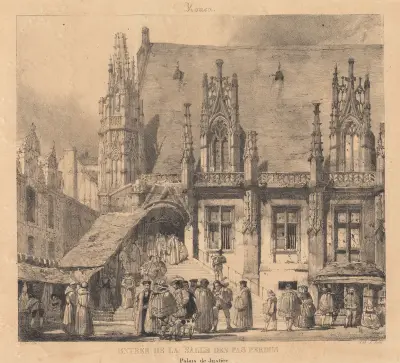 Rouen – Entre de la Salle des Pas Perdus av Richard Parkes Bonington