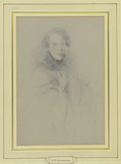 Selbstbildnis im Mantel, Kniestück av Richard Parkes Bonington