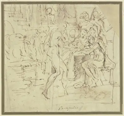 Adoration of the shepherds von Parmigianino