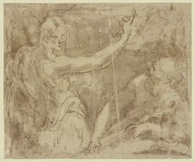 Die Heiligen Johannes der Täufer und Hieronymus von Parmigianino