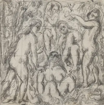 Cinq baigneuses av Paul Cézanne