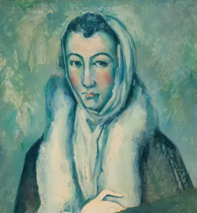 La Femme À L’hermine, D’après Le Greco av Paul Cézanne