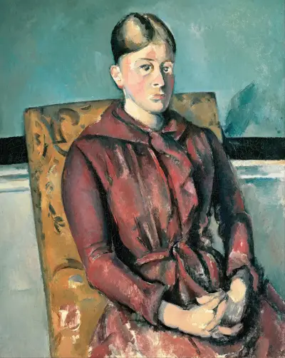 Madame Cézanne In A Yellow Armchair av Paul Cézanne