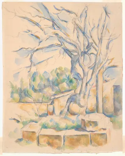 Pistachio Tree at Château Noir av Paul Cézanne