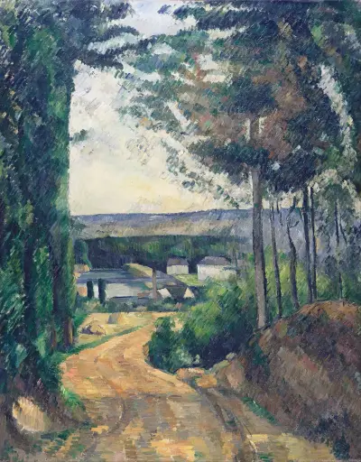 Road leading to the lake av Paul Cézanne
