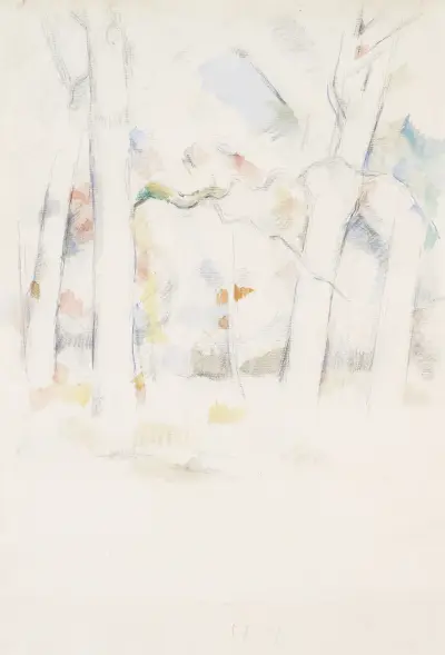 Sous-bois (Under the Trees), 1882 av Paul Cézanne