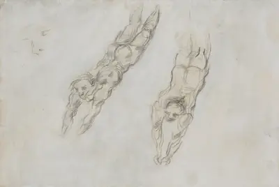 Study of Nudes Diving av Paul Cézanne
