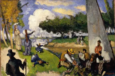 The Fishermen (Fantastic Scene) av Paul Cézanne