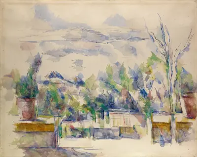 The Terrace at the Garden at Les Lauves av Paul Cézanne