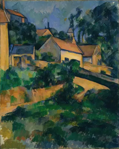 Turning Road at Montgeroult av Paul Cézanne