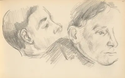 Two Heads, 1890 av Paul Cézanne
