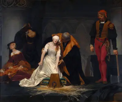 The execution of Lady Jane Grey in the Tower of London in the year 1554 av Paul Delaroche