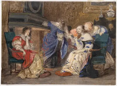 Women in an Interior, Paul Delaroche