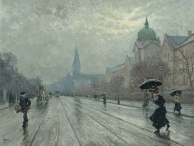 A street scene, Copenhagen, Paul Fischer