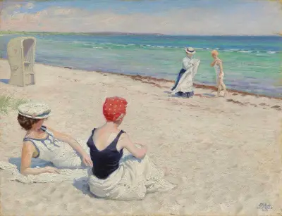 On the beach, Falsterbro, Paul Fischer