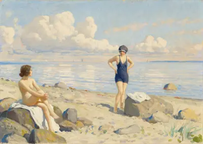 On the beach, Paul Fischer