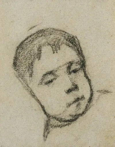 Emil Gauguin jako dziecko, głowa na poduszce, Paul Gauguin