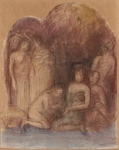 Etude pour La nativité tahitienne av Paul Gauguin