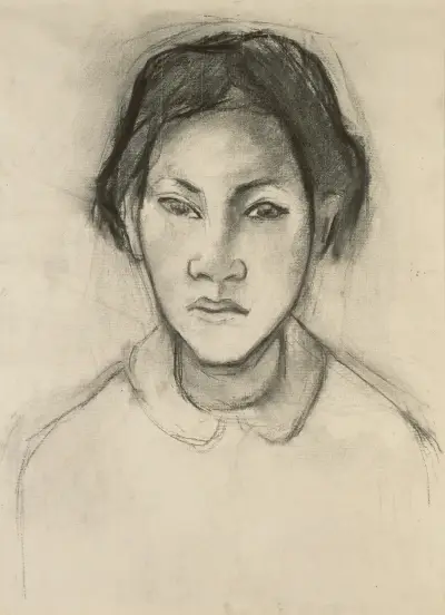 Head of a Tahitian Woman, 1892 av Paul Gauguin