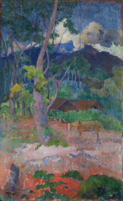 Landscape with a Horse av Paul Gauguin