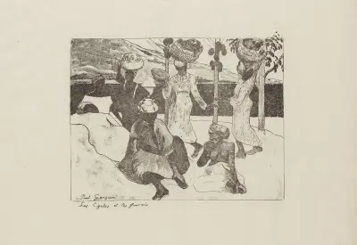 Les Cigales et les fourmis (Souvenir de la Martinique) av Paul Gauguin