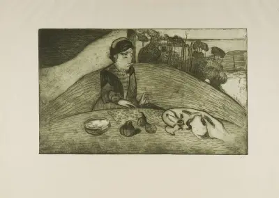 L’éventaire ou la marchande de figues av Paul Gauguin