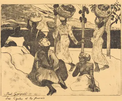 Locusts and Ants; A Memory of Martinique (Les cigales et les fourmis; Souvenir de la Martinique) av Paul Gauguin