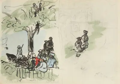 14 juillet 1919, Place de l’Etoile au coin des Champs-Elysées, cinq heure du matin, 1919 – Nr. 2 von Paul Goute