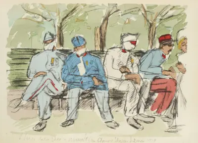 Blessés de la face et aveugle (au Champs-Elysées), 3 mai 1919 von Paul Goute