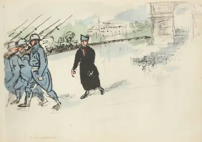 Défilé du 14 juillet 1919 L’aumônier von Paul Goute