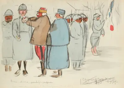 Mon neveu décoré par Joffre, octobre 1915 von Paul Goute