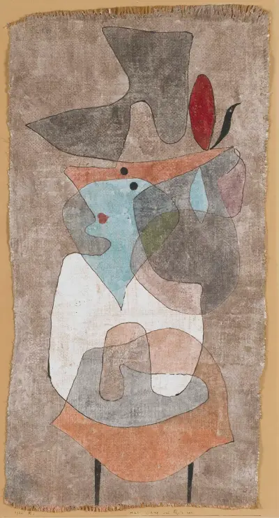 Klobouk, dáma a malý stůl, Paul Klee
