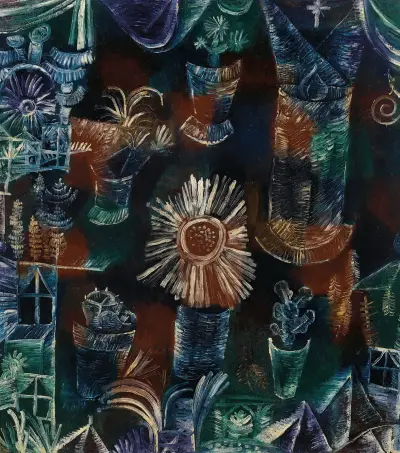 Stilleben mit der Distelblüte av Paul Klee