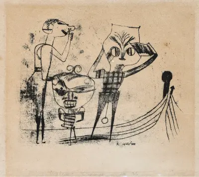 Vulgar Comedy (Vulgäre Komödie) av Paul Klee