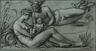Sekwana przyjmuje w swe ramiona dziecko, które bogowie jej powierzają, Pierre-Paul Prud'hon