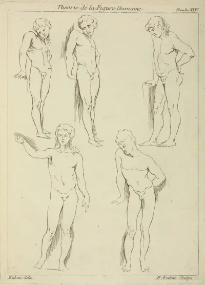 Five male figures av Peter Paul Rubens