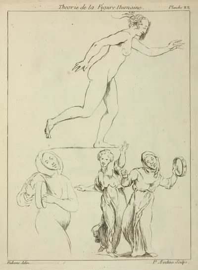 One nude and three clothed female figures av Peter Paul Rubens
