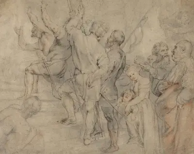 Part of the Crowd at the Ecce Homo av Peter Paul Rubens
