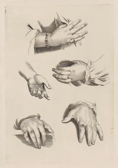 Study of Hands av Peter Paul Rubens