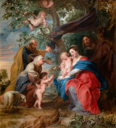 The Holy Family Under An Apple Tree av Peter Paul Rubens