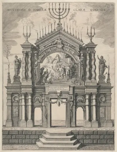 The Scene of Archduchess Isabella Clare Eugenia of Austria av Peter Paul Rubens