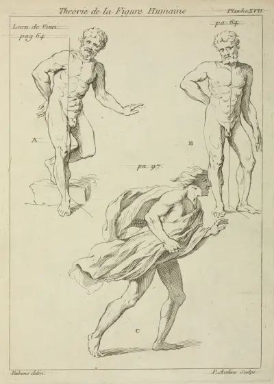 Tre studier av figuren av Peter Paul Rubens