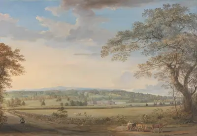 A View of Vinters at Boxley, Kent, with Mr. Whatman’s Turkey Paper Mills av Paul Sandby
