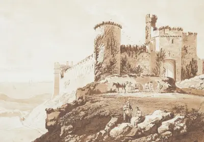 Manerbawr Castle in Pembrokeshire av Paul Sandby