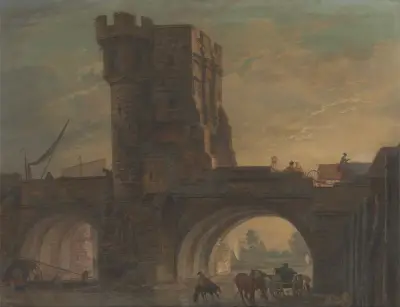 Old Bridge at Shrewsbury av Paul Sandby