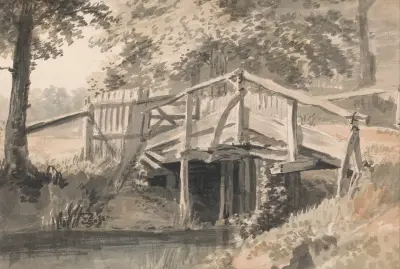 Stream and Wooden Bridge av Paul Sandby